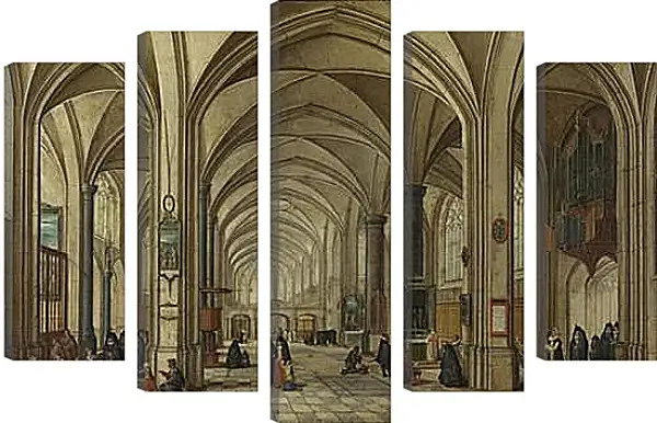Модульная картина - The Interior of a Gothic Church looking East 1. Стенвейк Хармен Ван Модульная картина - The Interior of a Gothic Church looking East 1. Стенвейк Хармен Ван