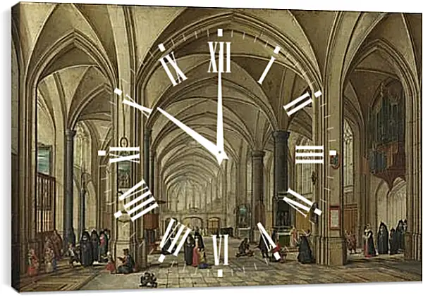 Часы картина - The Interior of a Gothic Church looking East 1. Стенвейк Хармен Ван Часы картина - The Interior of a Gothic Church looking East 1. Стенвейк Хармен Ван