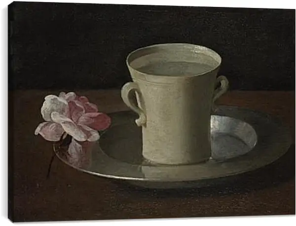 Постер на подрамнике - A Cup of Water and a Rose. Франсиско де Сурбаран Постер на подрамнике - A Cup of Water and a Rose. Франсиско де Сурбаран