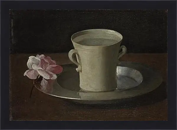 Картина в раме - A Cup of Water and a Rose. Франсиско де Сурбаран Картина в раме - A Cup of Water and a Rose. Франсиско де Сурбаран
