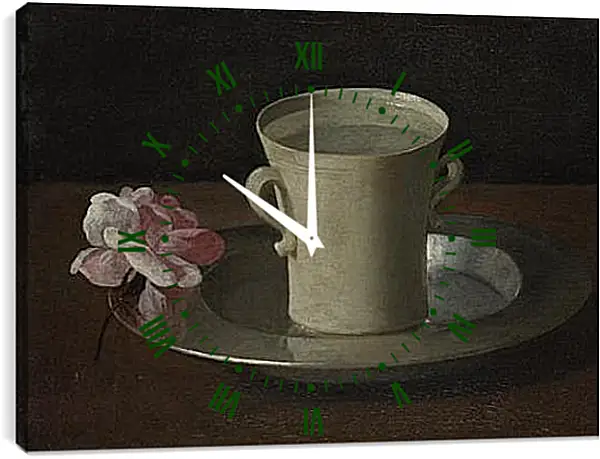 Часы картина - A Cup of Water and a Rose. Франсиско де Сурбаран Часы картина - A Cup of Water and a Rose. Франсиско де Сурбаран