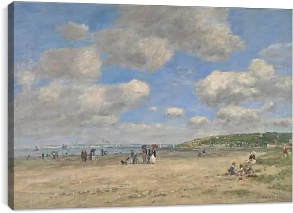 Постер на подрамнике - The Beach at Tourgeville-les-Sablons. Эжен Буден Постер на подрамнике - The Beach at Tourgeville-les-Sablons. Эжен Буден