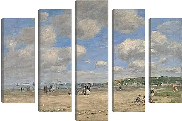 Модульная картина - The Beach at Tourgeville-les-Sablons. Эжен Буден Модульная картина - The Beach at Tourgeville-les-Sablons. Эжен Буден