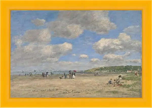 Картина в раме - The Beach at Tourgeville-les-Sablons. Эжен Буден Картина в раме - The Beach at Tourgeville-les-Sablons. Эжен Буден