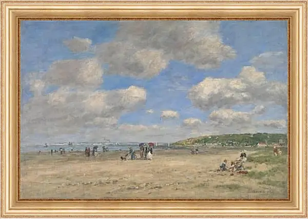 Картина в раме - The Beach at Tourgeville-les-Sablons. Эжен Буден Картина в раме - The Beach at Tourgeville-les-Sablons. Эжен Буден