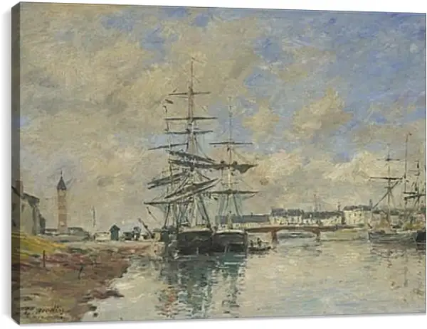 Постер на подрамнике - Deauville Harbour. Эжен Буден Постер на подрамнике - Deauville Harbour. Эжен Буден