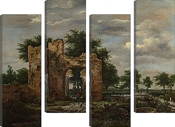 Модульная картина - A Ruined Castle Gateway. Якоб ван Рейсдал Модульная картина - A Ruined Castle Gateway. Якоб ван Рейсдал
