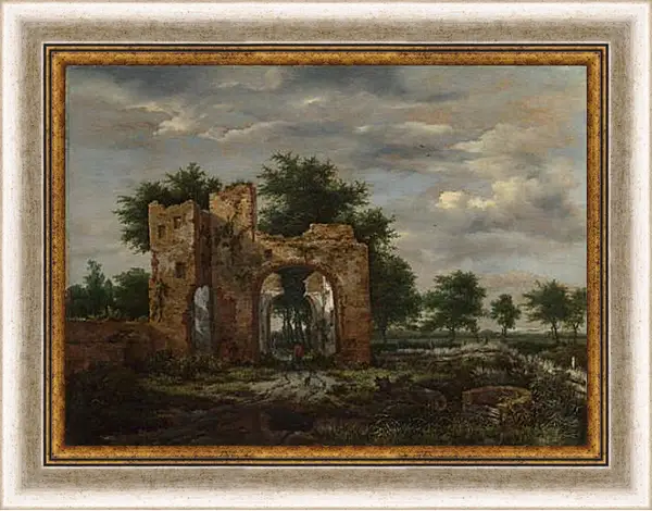 Картина в раме - A Ruined Castle Gateway. Якоб ван Рейсдал Картина в раме - A Ruined Castle Gateway. Якоб ван Рейсдал