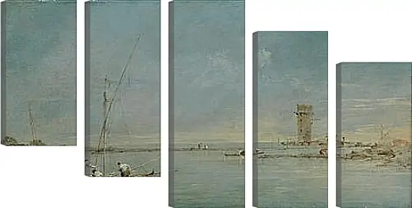 Модульная картина - View of the Venetian Lagoon with the Tower of Malghera. Франческо Гварди Модульная картина - View of the Venetian Lagoon with the Tower of Malghera. Франческо Гварди