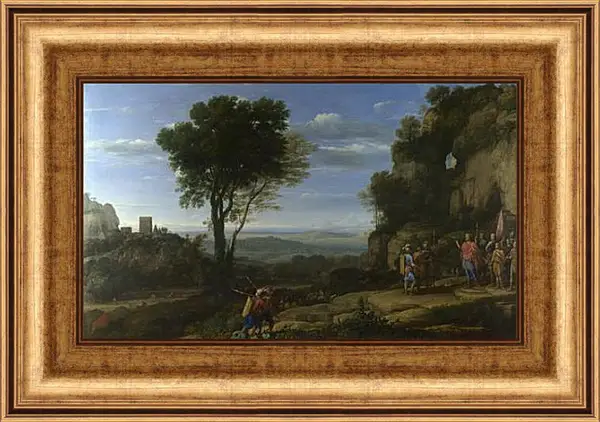 Картина в раме - Landscape with David at the Cave of Adullam. Лоррен Клод Картина в раме - Landscape with David at the Cave of Adullam. Лоррен Клод