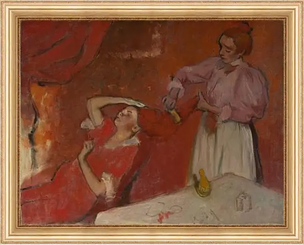Картина в раме - Combing the Hair (La Coiffure) Эдгар Дега Картина в раме - Combing the Hair (La Coiffure) Эдгар Дега
