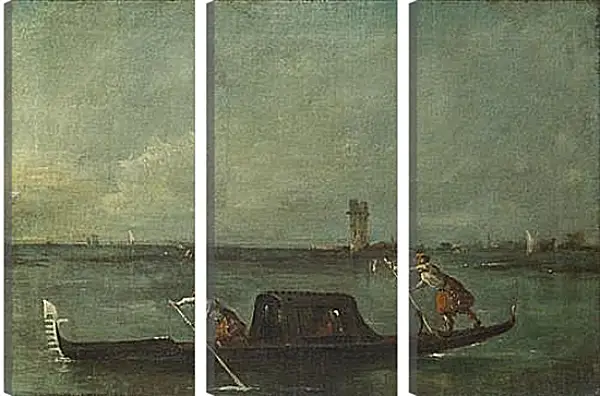 Модульная картина - A Gondola on the Lagoon near Mestre. Франческо Гварди Модульная картина - A Gondola on the Lagoon near Mestre. Франческо Гварди