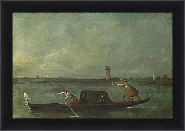 Картина в раме - A Gondola on the Lagoon near Mestre. Франческо Гварди Картина в раме - A Gondola on the Lagoon near Mestre. Франческо Гварди