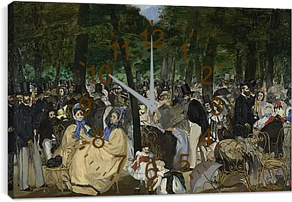 Часы картина - Music in the Tuileries Gardens. Эдуард Мане Часы картина - Music in the Tuileries Gardens. Эдуард Мане
