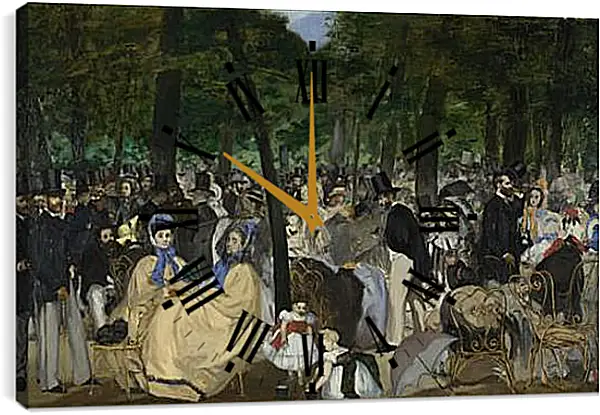 Часы картина - Music in the Tuileries Gardens. Эдуард Мане Часы картина - Music in the Tuileries Gardens. Эдуард Мане