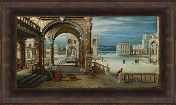 Картина в раме - The Courtyard of a Renaissance Palace. Стенвейк Хармен Ван Картина в раме - The Courtyard of a Renaissance Palace. Стенвейк Хармен Ван