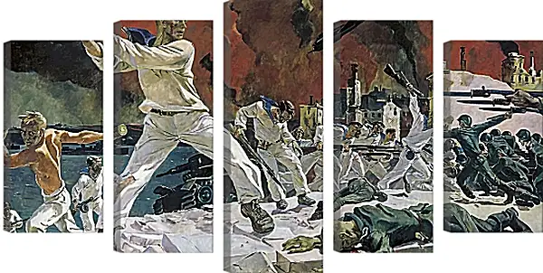 Модульная картина - Оборона Севастополя. Александр Дейнека Модульная картина - Оборона Севастополя. Александр Дейнека
