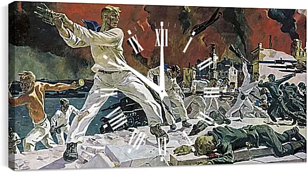 Часы картина - Оборона Севастополя. Александр Дейнека Часы картина - Оборона Севастополя. Александр Дейнека