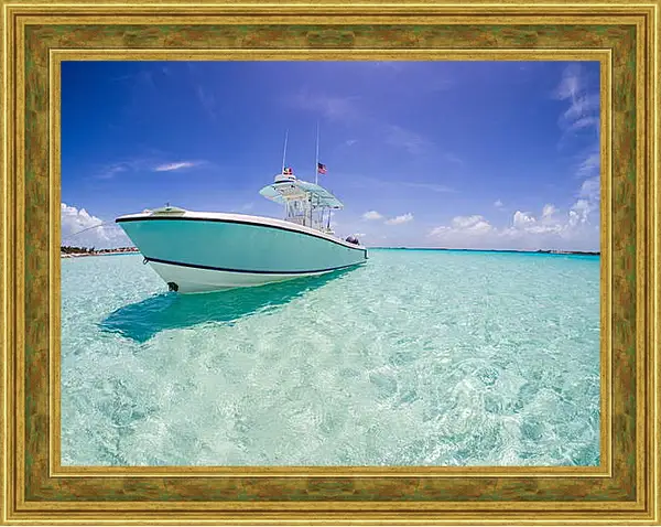 Картина в раме - Лодка в море Картина в раме - Лодка в море