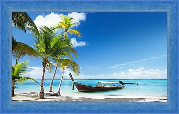 Картина в раме - Лодка в море Картина в раме - Лодка в море