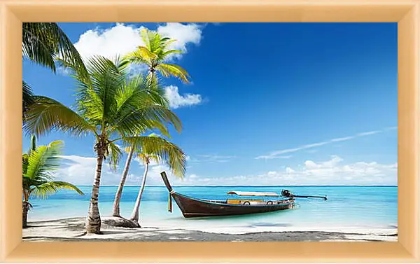 Картина в раме - Лодка в море Картина в раме - Лодка в море