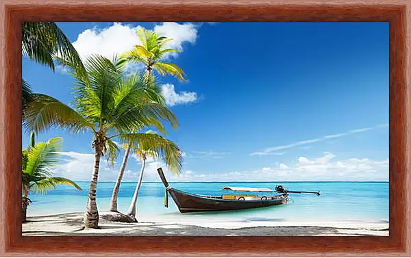 Картина в раме - Лодка в море Картина в раме - Лодка в море
