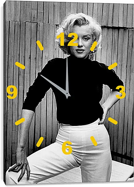 Часы картина - Мерилин Монро в белых брюках (Marilyn Monroe) Часы картина - Мерилин Монро в белых брюках (Marilyn Monroe)