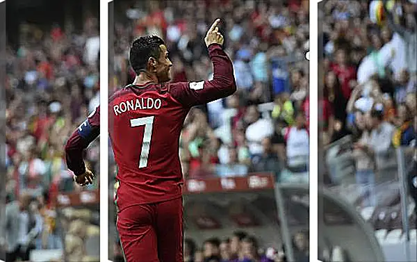 Модульная картина - Криштиану Роналду в сборной Португалии. (Cristiano Ronaldo) Модульная картина - Криштиану Роналду в сборной Португалии. (Cristiano Ronaldo)