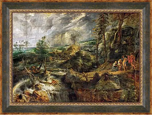 Картина в раме - Stormy Landscape with Philemon and Baucis. Питер Пауль Рубенс Картина в раме - Stormy Landscape with Philemon and Baucis. Питер Пауль Рубенс