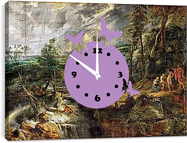 Часы картина - Stormy Landscape with Philemon and Baucis. Питер Пауль Рубенс Часы картина - Stormy Landscape with Philemon and Baucis. Питер Пауль Рубенс