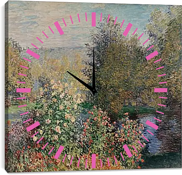 Часы картина - Corner of the Garden at Montgeron. Клод Моне Часы картина - Corner of the Garden at Montgeron. Клод Моне