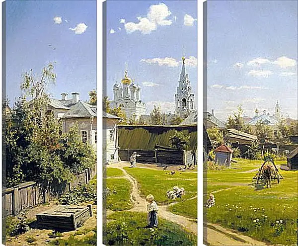 Модульная картина - Московский дворик. Поленов Василий Модульная картина - Московский дворик. Поленов Василий