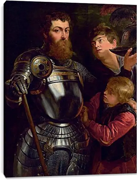 Постер на подрамнике - Commander being armed for Battle Постер на подрамнике - Commander being armed for Battle
