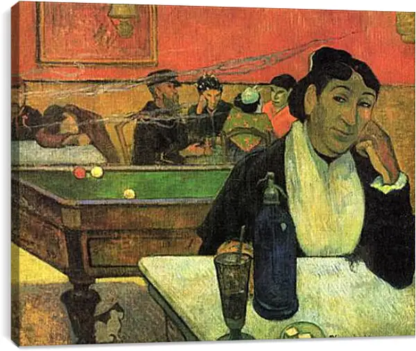 Постер на подрамнике - Cafe de Nuit, Arles Catala. Поль Гоген Постер на подрамнике - Cafe de Nuit, Arles Catala. Поль Гоген
