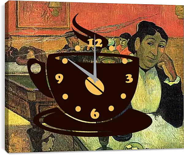 Часы картина - Cafe de Nuit, Arles Catala. Поль Гоген Часы картина - Cafe de Nuit, Arles Catala. Поль Гоген