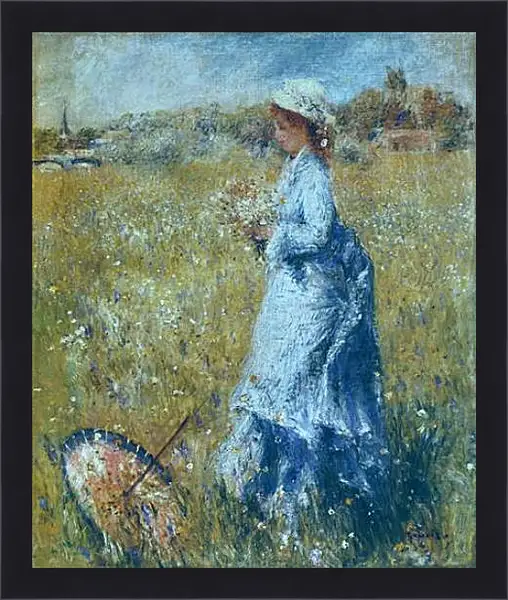 Картина в раме - Girl Gathering Flowers. Пьер Огюст Ренуар Картина в раме - Girl Gathering Flowers. Пьер Огюст Ренуар