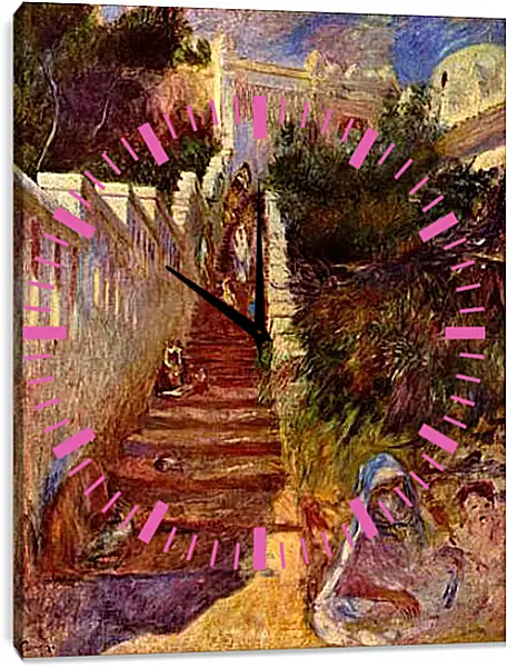 Часы картина - Treppe in Algier. Пьер Огюст Ренуар Часы картина - Treppe in Algier. Пьер Огюст Ренуар