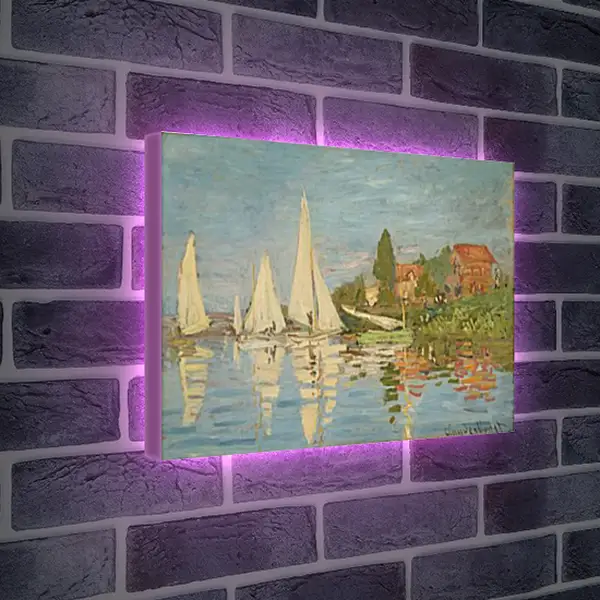 Лайтбокс световая панель - Regatta at Argenteuil. Клод Моне Лайтбокс световая панель - Regatta at Argenteuil. Клод Моне