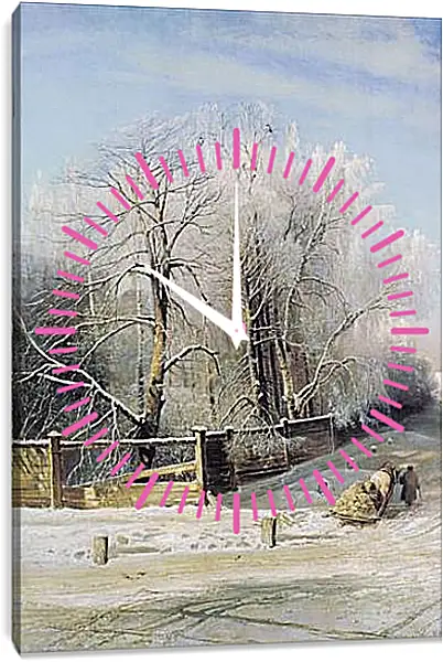 Часы картина - Зимний пейзаж. Саврасов Алексей Часы картина - Зимний пейзаж. Саврасов Алексей