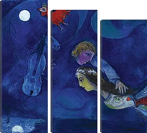 Модульная картина - COQ ROUGE DANS LA NUIT. (В ночь красного петуха) Марк Шагал Модульная картина - COQ ROUGE DANS LA NUIT. (В ночь красного петуха) Марк Шагал