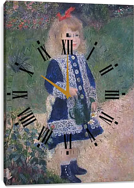 Часы картина - A Girl With a Watering Can. Пьер Огюст Ренуар Часы картина - A Girl With a Watering Can. Пьер Огюст Ренуар