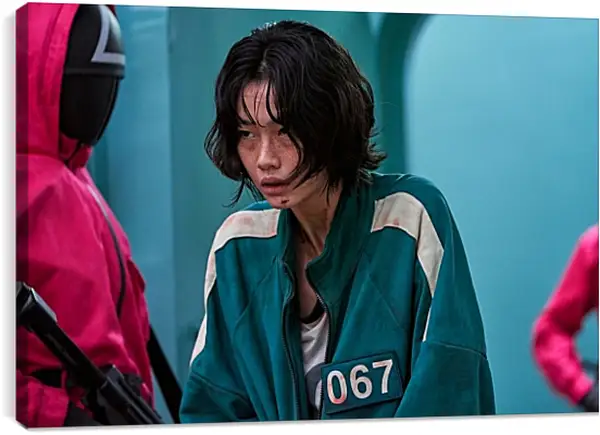 Постер на подрамнике - Kang Sae-byeok №067 (Чон Хо-Ен). Игра в кальмара, фрагмент Постер на подрамнике - Kang Sae-byeok №067 (Чон Хо-Ен). Игра в кальмара, фрагмент