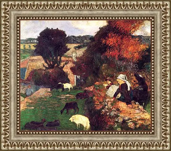 Картина в раме - La bergere bretonne. Поль Гоген Картина в раме - La bergere bretonne. Поль Гоген