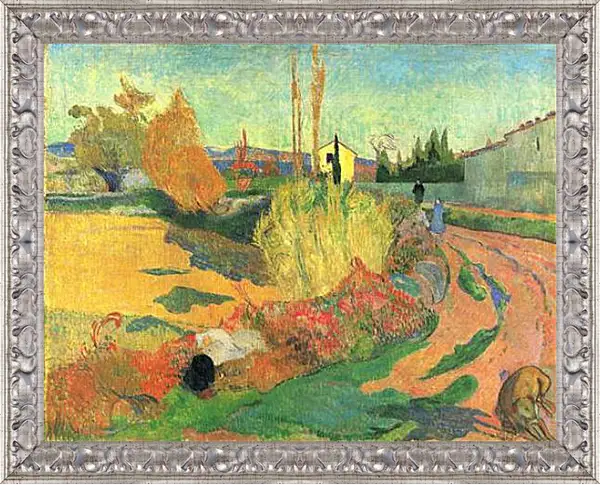 Картина в раме - Farmhouse from Arles, or Landscape from Arles. Поль Гоген Картина в раме - Farmhouse from Arles, or Landscape from Arles. Поль Гоген