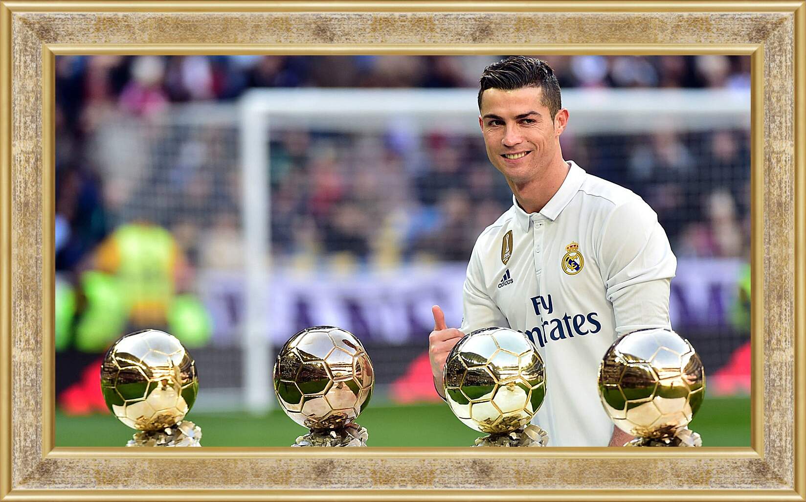 Картина в раме - Криштиану Роналду и золотые мячи