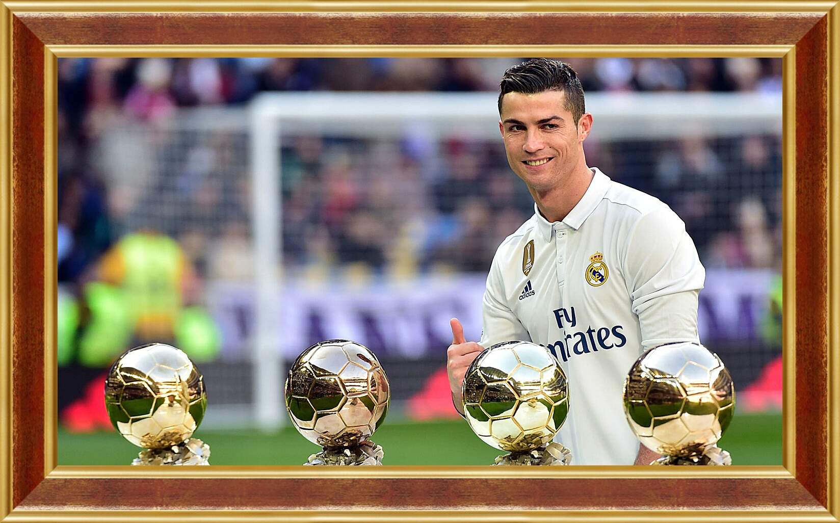 Картина в раме - Криштиану Роналду и золотые мячи