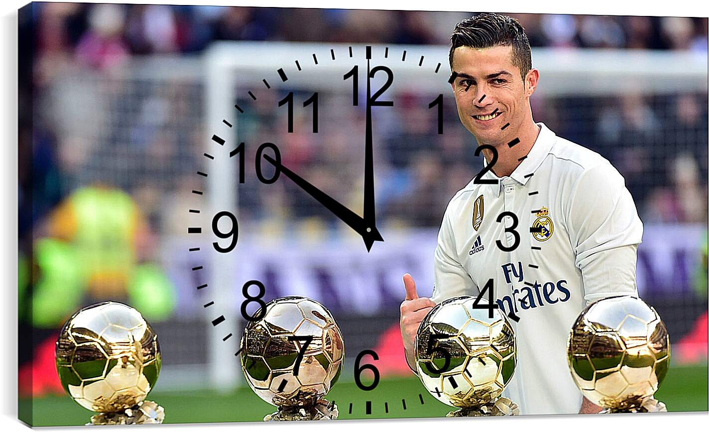Часы картина - Криштиану Роналду и золотые мячи