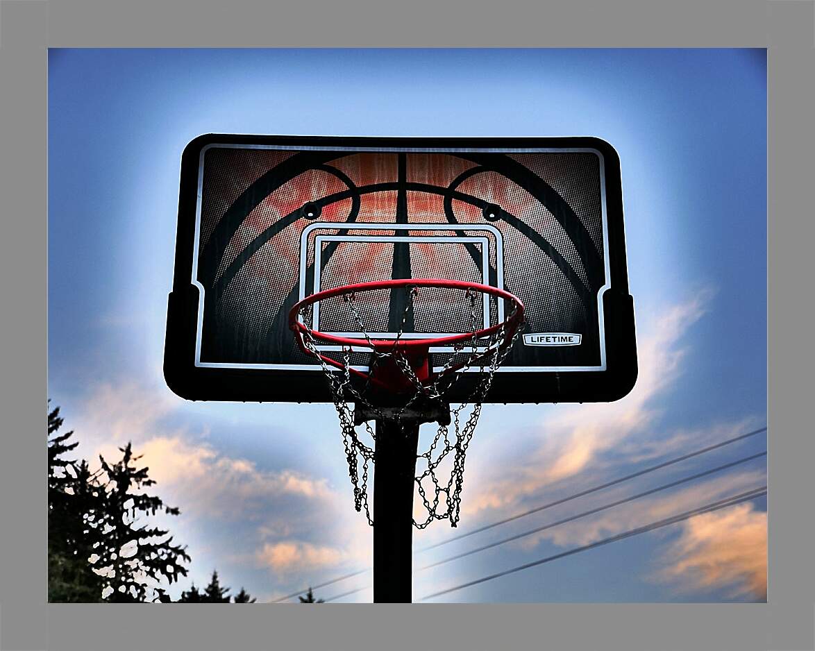 Картина в раме - Баскетбольный щит с кольцом