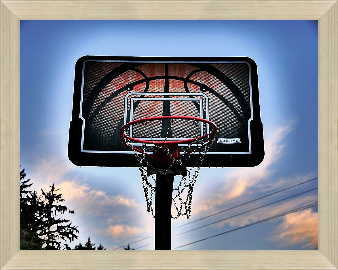 Картина в раме - Баскетбольный щит с кольцом