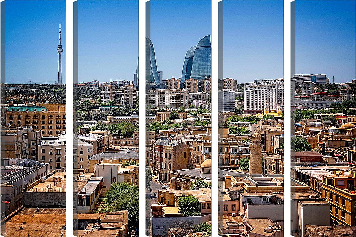 Модульная картина - Баку. Высотки.